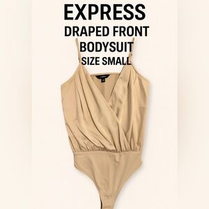 Express Draped Front Bodysuit – Size Small
Color: Champagne Beige